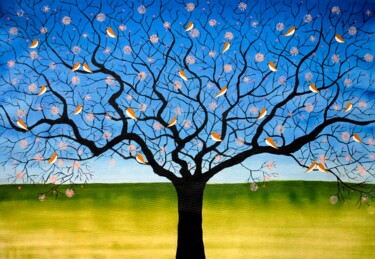 Malerei mit dem Titel "A beautiful day" von Sumit Ratta, Original-Kunstwerk, Acryl