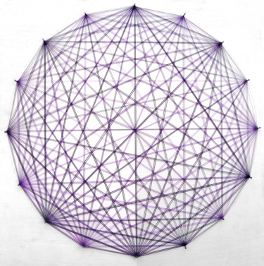 Nailed it Series No. 132 Art textile intitulée "Nailed it Series No…" par Sumit Mehndiratta, Œuvre d'art originale, String Art