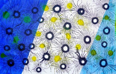 Exploflora Series No. 97 Peinture intitulée "Exploflora Series N…" par Sumit Mehndiratta, Œuvre d'art originale, Acrylique Monté sur Châssis