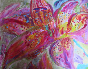 Peinture intitulée "Lily & rose" par Lily Moonheart, Œuvre d'art originale, Pigments
