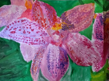 Drawing titled "Loves song flower-…" by Lily Moonheart, Original Artwork, Watercolor