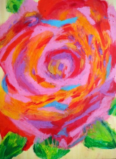 Painting titled "Rose Hard" by Lily Moonheart, Original Artwork, Pastel