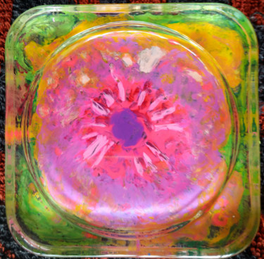 Painting titled "Summer Lily in glass" by Lily Moonheart, Original Artwork, Pigments