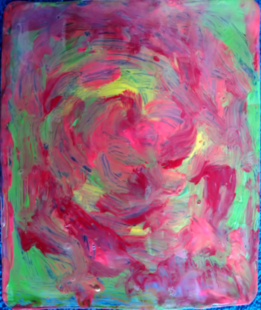 Peinture intitulée "Rose- -- Card Holder" par Lily Moonheart, Œuvre d'art originale, Pigments