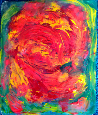 Картина под названием "Rose j - - - card H…" - Lily Moonheart, Подлинное произведение искусства, Пигменты