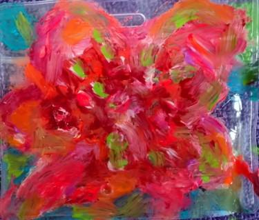 Schilderij getiteld "Lily Red Oranges" door Lily Moonheart, Origineel Kunstwerk, pigmenten