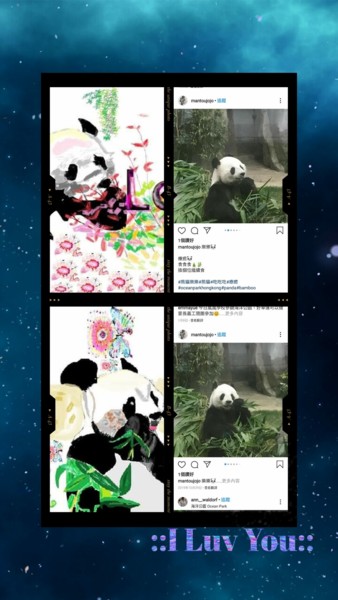 Художественная композиция под названием "Panda theme HongKon…" - Lily Moonheart, Подлинное произведение искусства, Аксессуары