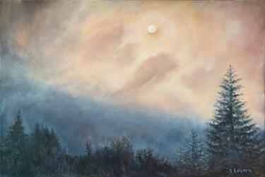 Картина под названием "Foggy Morning" - Svetlana Loytra, Подлинное произведение искусства, Масло Установлен на Деревянная ра…