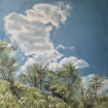 Картина под названием "Clouds" - Svetlana Loytra, Подлинное произведение искусства, Масло Установлен на Деревянная рама для…