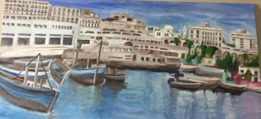 Pintura intitulada "Baie d’alger" por Sun Shine, Obras de arte originais, Óleo