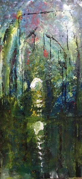 Painting titled "Le reflet" by Sun Shine, Original Artwork, Acrylic