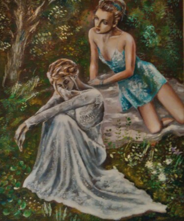 Painting titled "Women" by Sunao F, Original Artwork, Oil