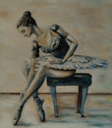 Pintura intitulada "Ballerina" por Sunao F, Obras de arte originais, Óleo