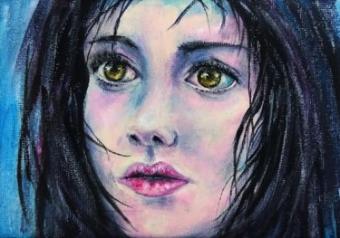 Картина под названием "Women face" - Natalja Picugina, Подлинное произведение искусства, Акрил
