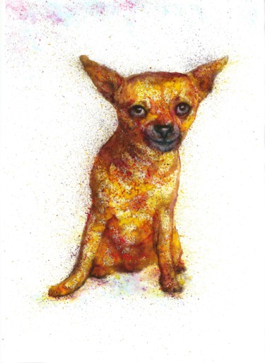 Картина под названием "Dog watercolour" - Natalja Picugina, Подлинное произведение искусства, Акварель