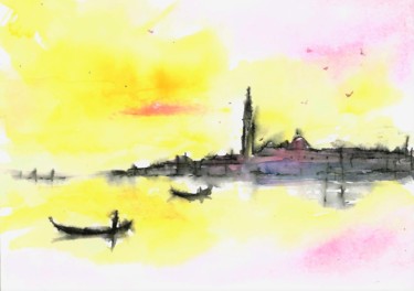 Malarstwo zatytułowany „Venecia watercolour…” autorstwa Natalja Picugina, Oryginalna praca, Akwarela