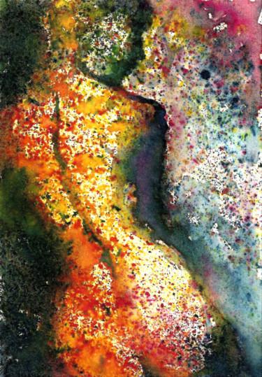 Peinture intitulée "Nude woman abstract" par Natalja Picugina, Œuvre d'art originale, Aquarelle