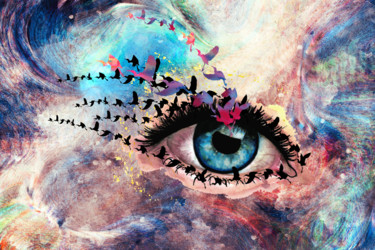 Peinture intitulée "Woman's eye painting" par Natalja Picugina, Œuvre d'art originale, Aquarelle