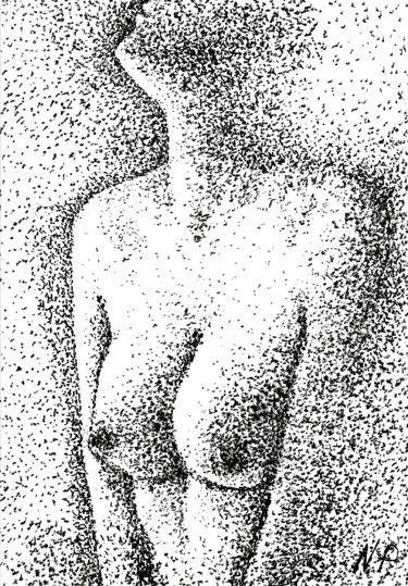 Drawing titled "Abstract Nude women…" by Natalja Picugina, Original Artwork, Ink