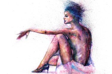 Malarstwo zatytułowany „Sexy woman” autorstwa Natalja Picugina, Oryginalna praca, Akwarela