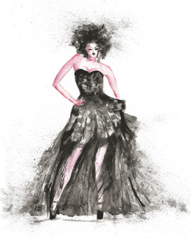 Peinture intitulée "Fashion woman" par Natalja Picugina, Œuvre d'art originale, Aquarelle