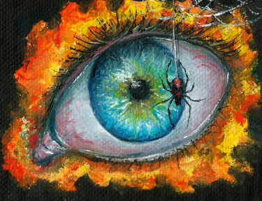 Pittura intitolato "Eye surreal view" da Natalja Picugina, Opera d'arte originale, Olio