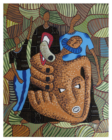 Картина под названием "“Le Pouce de la fam…" - Suncréa, Подлинное произведение искусства, Акрил Установлен на Деревянная рам…