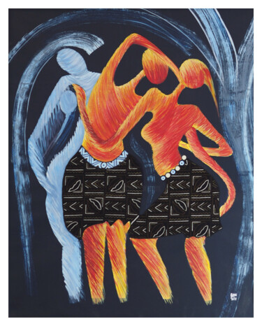Schilderij getiteld "“Danseuses de charm…" door Suncréa, Origineel Kunstwerk, Acryl Gemonteerd op Frame voor houten brancard