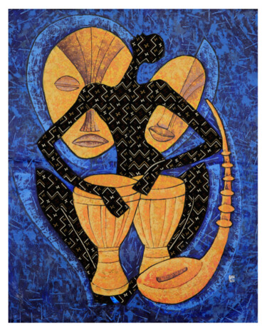 Peinture intitulée "“Tam-tam parleur”" par Suncréa, Œuvre d'art originale, Acrylique
