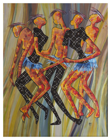 Malarstwo zatytułowany „“Danse nubile”” autorstwa Suncréa, Oryginalna praca, Akryl Zamontowany na Drewniana rama noszy