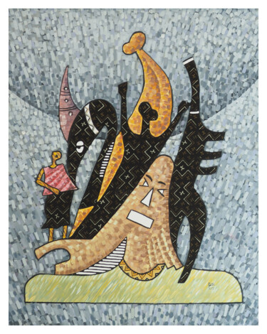 Pintura intitulada "“L’Evolution”" por Suncréa, Obras de arte originais, Acrílico Montado em Armação em madeira