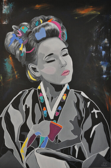 Painting titled "Lost Identity - Bon…" by Sung Lee, Original Artwork, Acrylic Mounted on Wood Stretcher frame