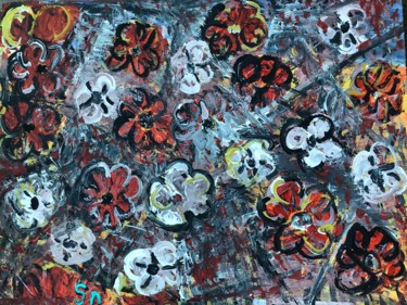 Pittura intitolato "Flowers" da Sunjgela, Opera d'arte originale, Acrilico