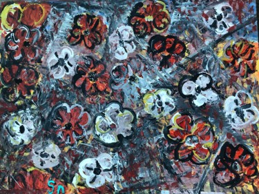 Painting titled "Flowers" by Sunjgela, Original Artwork, Acrylic