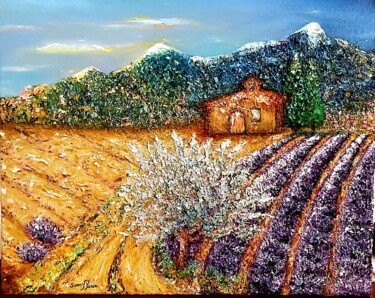 Painting titled "Paysage de Provence" by Sunny Panse-Hsu, Original Artwork, Oil