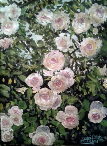 Schilderij getiteld "The Rose Book" door Sunshine Amos, Origineel Kunstwerk, Gouache