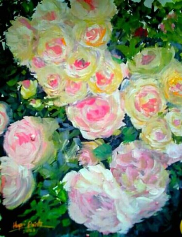 Painting titled "The Rose Book, Yell…" by Sunshine Amos, Original Artwork, Gouache
