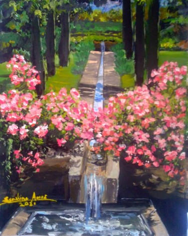 Schilderij getiteld "The Dream Garden" door Sunshine Amos, Origineel Kunstwerk, Acryl