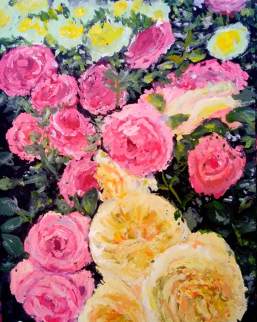 Painting titled "The Rose Song" by Sunshine Amos, Original Artwork, Acrylic