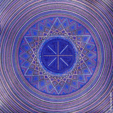 Картина под названием "Sound Five. Blue St…" - Lina Stern, Подлинное произведение искусства, Акрил