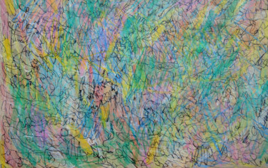Рисунок под названием "The Ocean The Sea" - Lina Stern, Подлинное произведение искусства, Цветные карандаши