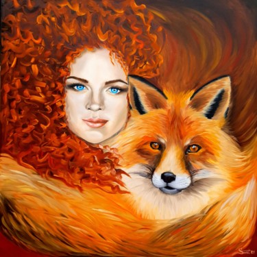 Картина под названием "Red Extravaganza" - Suntola, Подлинное произведение искусства, Масло