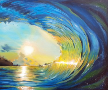 Painting titled "Wave" by Suntola, Original Artwork, Oil