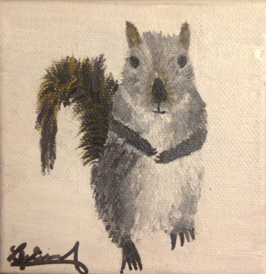 Pittura intitolato "Petit ecureuil" da Sunwoo Ji, Opera d'arte originale, Acrilico