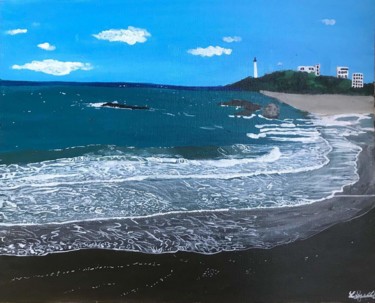 Pintura intitulada "Biarritz beach" por Sunwoo Ji, Obras de arte originais, Acrílico