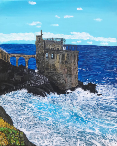 Schilderij getiteld "Maiori, Amalfi coast" door Sunwoo Ji, Origineel Kunstwerk, Acryl