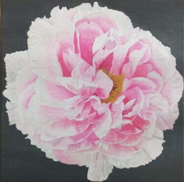 Painting titled "pivoine" by Sunwoo Ji, Original Artwork, Acrylic