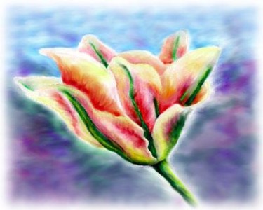 Artes digitais intitulada "Viridiflora Tulip" por Suoakes, Obras de arte originais