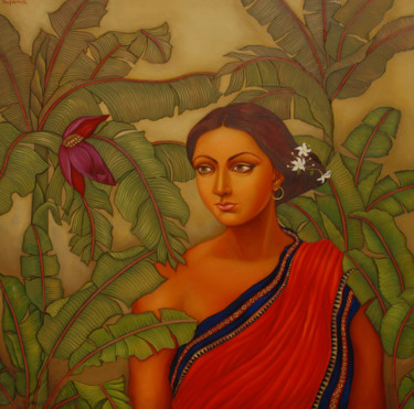 Painting titled "RAI-KISHORI" by Suparna Dey, Original Artwork, Oil