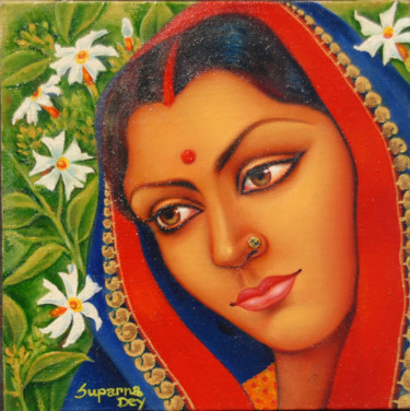 Painting titled "artist-suparna-dey-…" by Suparna Dey, Original Artwork, Oil